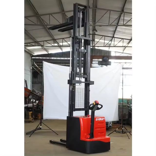 Offres spéciales Everlift 1,2 tonne 1,5 tonne 2 tonnes Mâts duplex à 2 étages Mâts triples à 3 étages Jambes chevauchantes Prix du gerbeur électrique en option