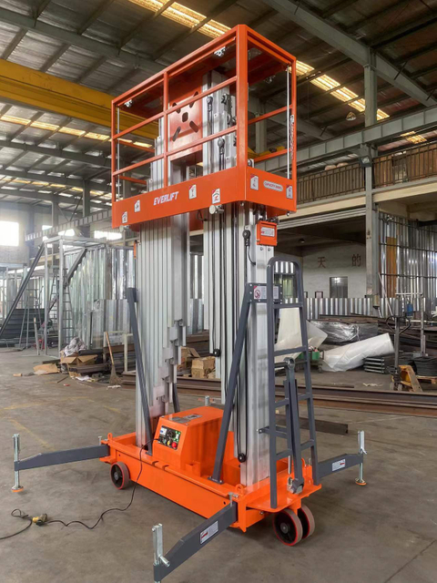 Plate-forme de travail aérienne Mobile en aluminium (double mât), 6M 8M 10M 12M